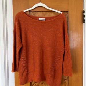 Orange/rust 3/4 sleeve sweater from Anthropologie, size S